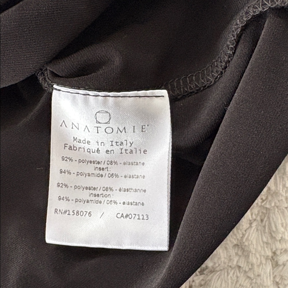 Anatomie Womens Back Zip Mesh V Neck Top Black Long Sleeve Athleisure Small - Picture 7 of 7